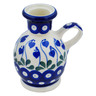 Polish Pottery Candle Holder 4&quot; Bleeding Heart Peacock