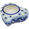 Polish Pottery Candle Holder 4&quot; Blue Ice