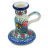 Polish Pottery Candle Holder 4&quot; Country Bouquet UNIKAT
