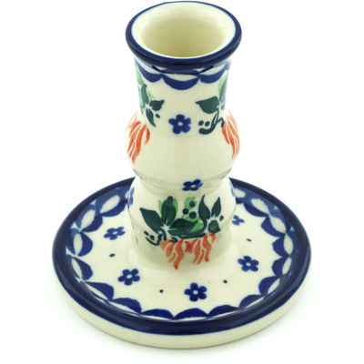 Polish Pottery Candle Holder 4&quot; Fire Cracker