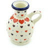 Polish Pottery Candle Holder 4&quot; Red Hearts Delight