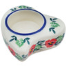 Polish Pottery Candle Holder 4&quot; Red Pansy