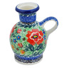 Polish Pottery Candle Holder 4&quot; Red Poppies UNIKAT