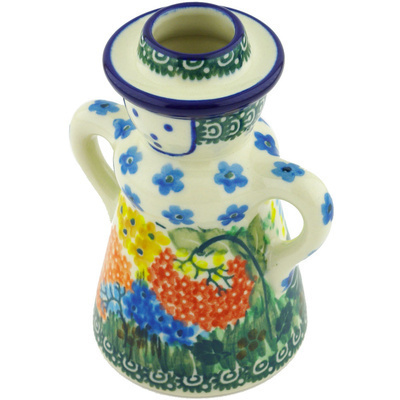 Polish Pottery Candle Holder 5&quot; Garden Delight UNIKAT
