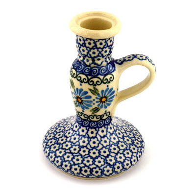 Polish Pottery Candle Holder 5&quot; Marigold Morning