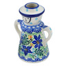 Polish Pottery Candle Holder 5&quot; Midnight Lilies UNIKAT