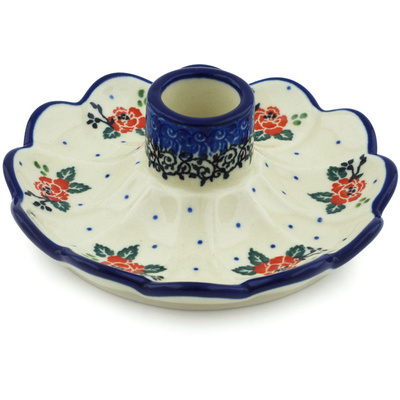 Polish Pottery Candle Holder 5&quot; Pasadena Delight
