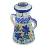 Polish Pottery Candle Holder 5&quot; Sapphire Lilies UNIKAT