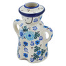 Polish Pottery Candle Holder 5&quot; Soft Starry Flowers UNIKAT