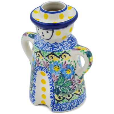 Polish Pottery Candle Holder 5&quot; Summer Garden UNIKAT