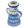 Polish Pottery Candle Holder 5&quot; Winter Forest UNIKAT