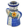 Polish Pottery Candle Holder 5&quot; Yellow Daffodil Field UNIKAT