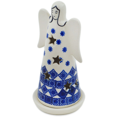 Polish Pottery Candle Holder 6&quot; It&#039;s Snowing!