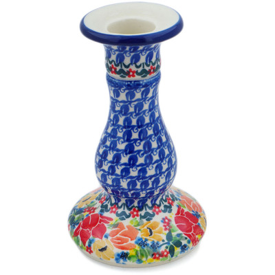 Polish Pottery Candle Holder 6&quot; Lovely Surprise UNIKAT