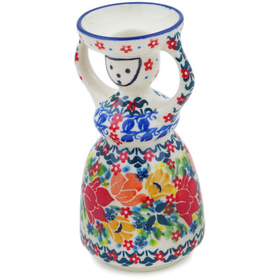 Polish Pottery Candle Holder 6&quot; Lovely Surprise UNIKAT