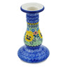 Polish Pottery Candle Holder 6&quot; Pansies Field UNIKAT