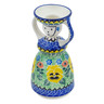 Polish Pottery Candle Holder 6&quot; Pansies Field UNIKAT