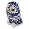 Polish Pottery Candle Holder 6&quot; Peacock Forget-me-not