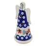 Polish Pottery Candle Holder 6&quot; Poppies And Ferns