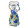 Polish Pottery Candle Holder 6&quot; Sapphire Lilies UNIKAT