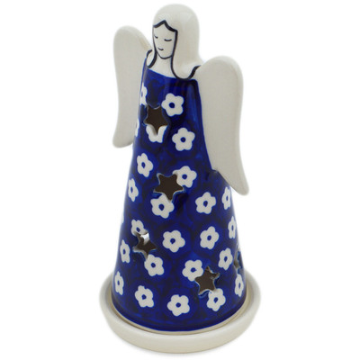 Polish Pottery Candle Holder 6&quot; Simple Daisy