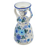 Polish Pottery Candle Holder 6&quot; Soft Starry Flowers UNIKAT