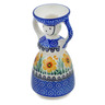 Polish Pottery Candle Holder 6&quot; Yellow Daffodil Field UNIKAT