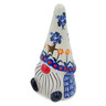 Polish Pottery Candle Holder 7&quot; Dark Blue Forget-me-not