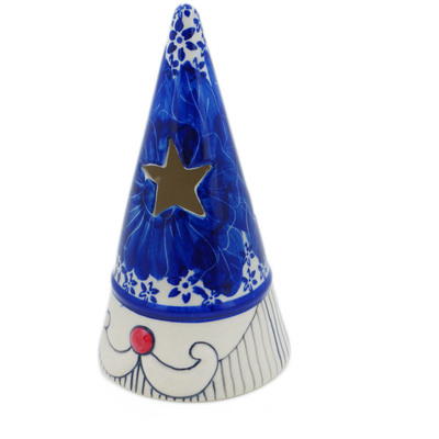 Polish Pottery Candle Holder 7&quot; Divine Cobalt UNIKAT