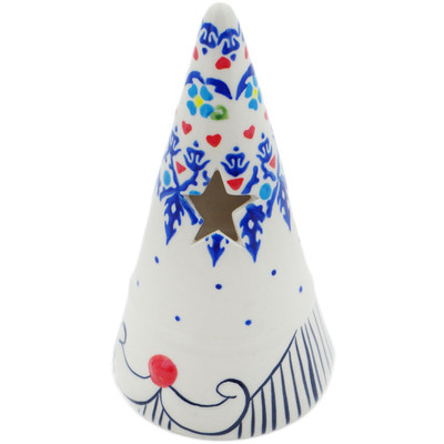 Polish Pottery Candle Holder 7&quot; Graphic Armor