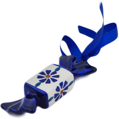 Polish Pottery Candy Ornament 4&quot; Peacock