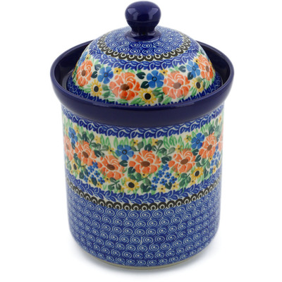 Polish Pottery Canister 8&quot; Summer Fields UNIKAT