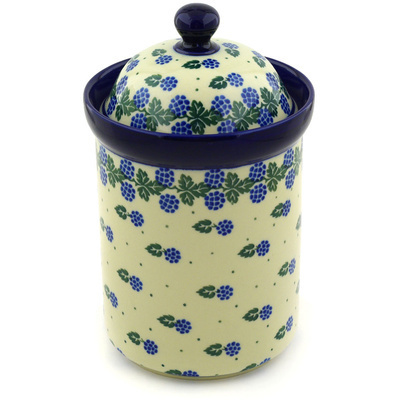 Polish Pottery Canister 9&quot; Blackberry Delight