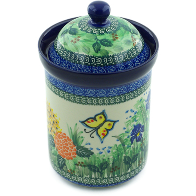 Polish Pottery Canister 9&quot; Spring Garden UNIKAT