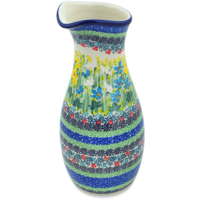 Polish Pottery Carafe 5 Cup Dandy Daffodils UNIKAT