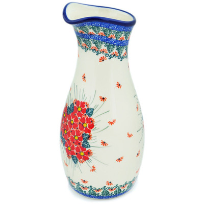 Polish Pottery Carafe 5 Cup Pink Forget Me Not UNIKAT