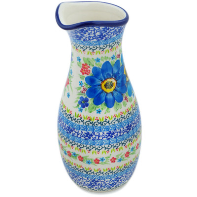 Polish Pottery Carafe 5 Cup Springtime Flowers Bouquet UNIKAT