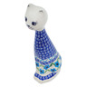 Polish Pottery Cat Figurine 10&quot; Greek Daisies