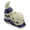 Polish Pottery Cat Figurine 2&quot; Blue Cress