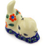 Polish Pottery Cat Figurine 2&quot; Daisy Stitches