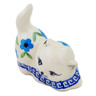 Polish Pottery Cat Figurine 3&quot; Greek Daisies