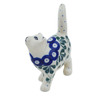 Polish Pottery Cat Figurine 5&quot; Bleeding Heart Peacock