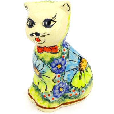 Polish Pottery Cat Figurine 6&quot; Sweet Emotions UNIKAT