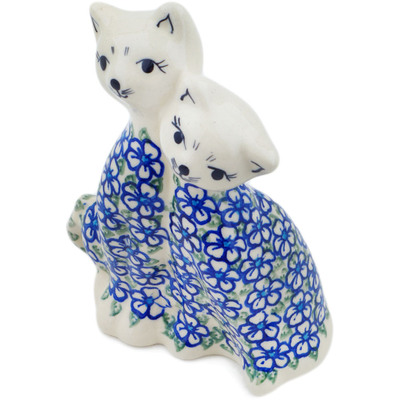 Polish Pottery Cat Figurine 7&quot; Fields Of Glory