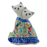 Polish Pottery Cat Figurine 7&quot; Rose Garden UNIKAT