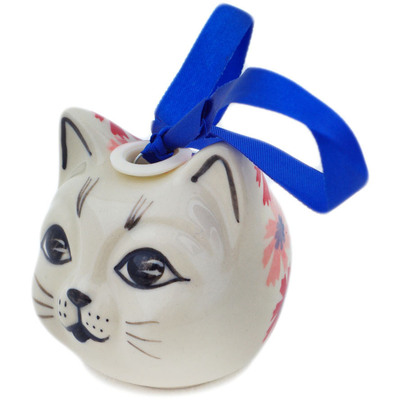 Polish Pottery Cat Ornament 3 oz Blossom Radiance UNIKAT