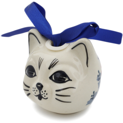 Polish Pottery Cat Ornament 3 oz Last Summer Flowers