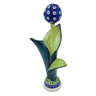 Polish Pottery Ceramic Flower 10&quot; Blue Eyes