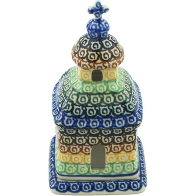 Polish Pottery Chapel Candle Holder 6&quot;