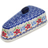 Polish Pottery Cheese Dish 8&quot; Red Flower Meadow